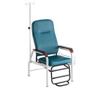 DYUNCZ Poltrona per Infusione con Asta Portaflebo e Schienale Regolabile, Poltrone Reclinabili Mediche con Seduta Morbida Imbottita e Pedali, per Clinica, Casa di Cura(Green)