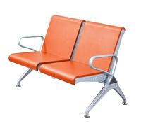 DYUNCZ Sedie per Sala D'attesa con Braccioli, Panca for Reception a 2 Posti, Sedia da Ufficio in Similpelle, for Aziende, Uffici, Ospedali, Mercati(Orange)