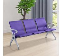 DYUNCZ Sedie Sala D'attesa a 3 Posti con Braccioli, Sedie per Reception, Panca per Sala D’attesa in Similpelle per Ufficio, per Cliniche, Banche, Aeroporti(Purple)