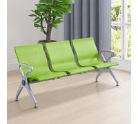 DYUNCZ Sedie Sala D'attesa a 3 Posti con Braccioli, Sedie per Reception, Panca per Sala D’attesa in Similpelle per Ufficio, per Cliniche, Banche, Aeroporti(Green)