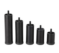DYYEUAVT 4PCS Gambe for mobili in metallo Gamba regolabile in lega di alluminio nera for mobile for lavatrice Supporti for TV Piedini di ricambio for divani(4pcs-Black-10cm)