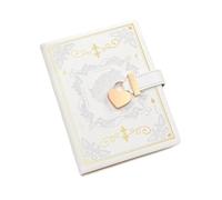 DYYEUAVT Diario segreto B6 Diario 288 pagine con lucchetto Memo Notebook in pelle antisporco Libro di parole Donna Per Organizzare E Ricordare(White)