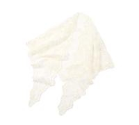 DYYEUAVT Sciarpa Hijab a triangolo ricamato in pizzo estivo sottile velo tinta unita scialle da donna spiaggia protezione solare traspirante(02)