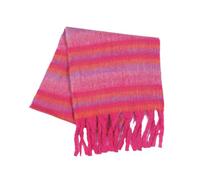 DYYEUAVT Sciarpa invernale for donna, calda coperta a strisce, spessa e morbida, con nappe, lungo poncho(Red)