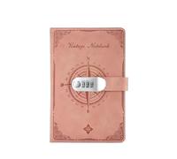 DYYEUAVT Taccuino con password da 200 pagine, cancelleria, per proteggere i segreti, taccuino A5 con lucchetto, resistente alle macchie, scrittura liscia, diario di viaggio (rosa)