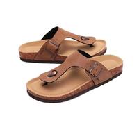 DYYEUAVT Women's Cork Flip Flops Soft Flat Sandals Summer Beach Unisex Comfort House Thong Slide(Brown,36)