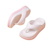 DYYEUAVT Women's Flip-flops Summer Outdoor And Indoor Thick-soled Sandals 5cm Increase Height Slippers For Beach(WHITE,39-40)