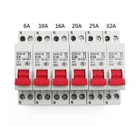 DZ30-32 1P + N Mini interruttore automatico 6A 10A 16A 20A 25A 32A Montaggio su guida Din Ritaglio Interruttore aria domestica in miniatura 1 Pz Interruttore automatico (Size : 10A)