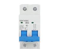 DZ47-63DC Interruttore Automatico CC A 2 Poli, 12-250 V, B63 63 A, Mini Interruttore Di Protezione Del Circuito Per Sistemi Di Energia Solare Per Scooter Elettrici, 24 V 36 V 48 V 60 V 72 V(1P,6A)