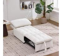 Dzaayediiy Divano letto con funzione estraibile, divano relax per camera da letto, divano lounge, chaise longue, schienale regolabile in tre posizioni, lunghezza del sedile, salvaspazio con ruote