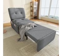 Dzaayediiy Moderno divano letto multifunzione 2 in 1 195 x 81,5 cm, poltrona singola, comoda sedia a sdraio, ideale per piccoli appartamenti, tessuto di lino, divano invisibile estraibile 165 x 80 cm