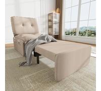 Dzaayediiy Moderno divano letto multifunzione 2 in 1 195 x 81,5 cm, poltrona singola, comoda sedia a sdraio, ideale per piccoli appartamenti, tessuto di lino, divano invisibile estraibile 165 x 80 cm