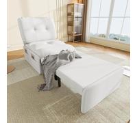 Dzaayediiy Moderno divano letto multifunzione 2 in 1 195 x 81,5 cm, poltrona singola, comoda sedia a sdraio, ideale per piccoli appartamenti, tessuto di lino, divano invisibile estraibile 165 x 80 cm