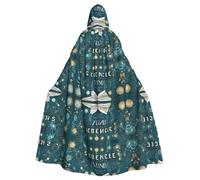 DZBDWZXH Mantello con cappuccio stampato a tema scienza dei cartoni animati per adulti unisex, mantello con cappuccio per feste di Halloween e costume di Natale