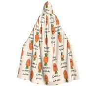 DZBDWZXH Mantello con cappuccio stampato (carota felice) per adulti, unisex, mantello spesso con cappuccio per feste di Halloween e costume di Natale