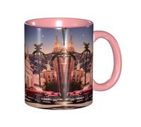 DZBDWZXH Tazza da caffè in ceramica rosa da 325 ml (La vecchia Hollywood) stampa ristorante tazza da caffè per caffè, cappuccino, tè, cacao, cereali