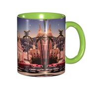 DZBDWZXH Tazza da caffè in ceramica verde, 325 ml, con stampa di Hollywood, per caffè, cappuccino, tè, cacao, cereali