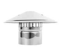 DZDZXQG Comignolo in Acciaio Inox, Tetto parapioggia Antivento Cappa a Forma di Fungo Cappa da Cucina Tubo di Scarico Tappo fumi, Cappuccio Camino, 125 mm