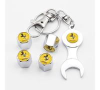 dzggs 4 Pezzi Auto Cappucci delle Valvole per Ferrari F430 458 488 Roma Portofino 456 F12 F8 FF, con Logo Auto Antipolvere Tappo per Valvola Tappi Valvole Pneumatici, Gomma Parapolvere Antiruggine