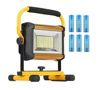 DZHHBSPQ Proiettore a LED per Esterni, riflettore per Esterni Impermeabile da 100 W, proiettore Esterno a LED, faretto RGB, Faro di Ricerca Ricaricabile Tramite Batteria 6 * 18650, faretti su