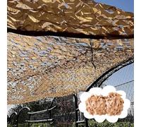 DZHTUF Rete Mimetica,Rete Mimetica Gialla,Rete Mimetica Rinforzata,Rete Ombreggiante per Esterni,Rete Militare da Caccia,Rete Decorativa A Tema,Copertura Reticolato Mimetico,Yellow-1x4m/3.3x13.1ft