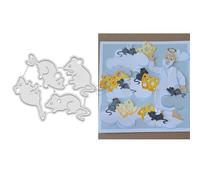 DzIxY Fustelle in metallo a forma di animale quattro topi per la creazione di biglietti Kit goffratura carta Die Cuts Set Scrapbook Stencil Forniture Modelli di Macchina