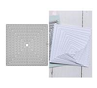 DzIxY Set di Fustelle Metalliche Quadrate per Sfondo in Pizzo per Etichette di Bordo per la Realizzazione di Carte Kit di Punzonatura Carta Fustellate per Scrapbook Forniture per Stensili per Macchine