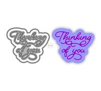 DzIxY Shadow English Words Thinking of You Fustelle da taglio in metallo per la creazione di biglietti Kit goffratura carta Die Cuts Set Scrapbook Stencil Forniture Modelli Macchina