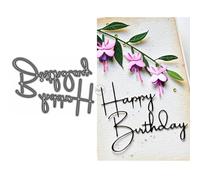 DzIxY Words Happy Birthday Fustelle da taglio in metallo per la creazione di biglietti Kit goffratura Carta Die Cuts Set Scrapbook Stencil Forniture Modelli di Macchina
