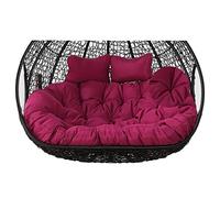 DZKJ Poltrona Sospesa a 2 Posti Cuscini Sedia a Dondolo in Vimini Spessa Impermeabile E Resistente al Sole Tappetino per Sedia Sedia a Uovo a 2 Posti All'aperto (Size:110 * 150,Color:Viola)