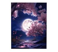 Dzmuero Diamond Painting, Pittura Diamante, Kit di Pittura Diamante Artigianale Paesaggio Natura Mare Luna per Adulti Bambini Ragazze 30 cm x 40 cm
