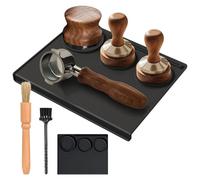 Dzmuero Tappetino per tamper, Tamper per caffè, Tamper mat, Tappetino per macchina da caffè in silicone alimentare, antiscivolo, tappetino protezione per strumento da caffè (Nero)