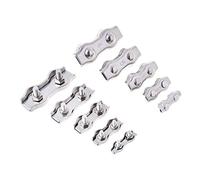 DZNDM0EVT Wire Rope Clamp Morsetti for Cavi in Acciaio Inossidabile, Confezione da 6, for Cavi in Acciaio da 2-6 mm, Argento(4 Inches)