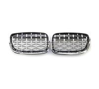 DZNEFYUP Per E70 E71 E72 X5 X6 2007-2013 1 Paio Diamond Meteor Style Paraurti Anteriore Rene Griglia Griglie Radiatore Sportive Griglie anteriori del radiatore(Argento)