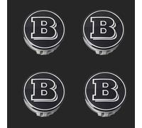 DZPFDC 4 Pezzi Coprimozzi per Smart Brabus 58mm,coprimozzo,Coprimozzo Ruota,Accessorio Decorativo,Copricerchi Tappi,Auto Coprimozzi, Auto Decorativo Accessori,Black-1