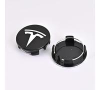 DZPFDC 4 Pezzi Coprimozzi per Tesla Model 3 2017-2025, Coprimozzi Auto con Logo,Coprimozzi Ruote,Copricerchi,Impermeabile Antipolvere Accessori,60MM-A