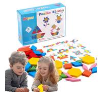 DzpKrka di modelli in legno per bambini,giocattoli Tangram di forme geometriche per bambini - per bambini in età prescolare e motorie bambini 3+