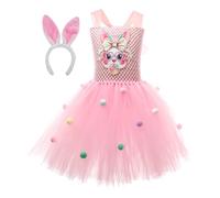 dzqad Abiti di Pasqua per | Vestito Festive Coniglio - Abito da Coniglio per Ragazze | Per Compleanno Natale Gioco Interno Esterno Fotografia e Spettacolo