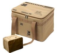 dzqad Borsa da campeggio, borsa da trasporto multiuso organizzatore per campeggio, borsa impermeabile da 30 l, con manico ergonomico per barbecue, pic-nic, spostamento di bevande e utensili