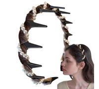 dzqad Canda di perle, fascia perle per donne | Accessori per capelli Wave | Accessori per non slip Accessori Chiesa per la testa di pettine per una ragazza