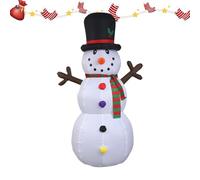 dzqad Decorazioni Natalizie Gonfiabili Per Esterno | 2.38 metri Decorazione per il Giardino - Pupazzo Di Neve Natalizio Con Luci, Cappello E Sciarpa - Per Giardino Prato E Feste Invernali