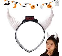 dzqad Fascia con Corna | Fascia Luminosa Halloween con Corna LED Intermittenti - Regolabile Unisex Ragazzi Adulti per Feste Eventi Foto Spettacoli Locali Notturni