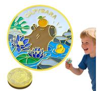 dzqad Moneta Commemorativa | Moneta Capibara - Oggetti da Collezione Capibara con Custodia Protettiva in Acrilico, Regalo Ricordo per Compleanni Natale Decorazione Casa