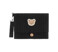 dzqad Pochette per pannolini e salviette, pochette pieghevole ricamata con orsetto , con tracolla e borsa per riporre pannolini multitasche, per ragazzo, ragazza, papà, strada, lavoro, ospedale