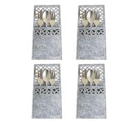 dzqad Portaposate di Natale, 4 sacchetti per posate di Natale, rettangolari, coltelli, forchette, borsa per matrimonio, rustico, decorazioni da tavolo da festa, 20 x 10 cm