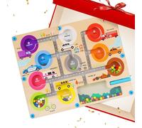 dzqad Tavola di labirinto magnetico, puzzle animali e veicoli gioco per bambini - gioco sensoriale di associazione motoria fine giocattolo educativo regalo bambino compleanno Natale viaggio casa