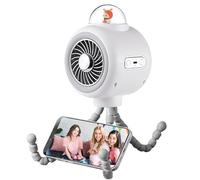 dzqad Ventilatore per passeggino, ventilatore USB a fissaggio per passeggino, supporto regolabile con funzione batteria esterna per viaggi auto ufficio navicella seggiolino per bambini tapis roulant