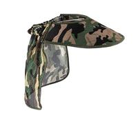 dzqad Visiera per casco di sicurezza con bordi completi, protezione per la nuca regolabile, anti-UV, traspirante, regolabile, per viso, testa, giardinaggio, pesca, attività all'aperto