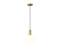 DZQWLL Lampada a Sospensione Moderna in Vetro Oro, plafoniera Industriale Vintage a soffitto con Paralume in Vetro Bianco, Lampada a Sospensione per Sala da Pranzo, Comodino, Isola Cucina