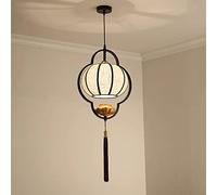 DZQWLL Lampadario a forma di lanterna Decorazione d'interni Lampada da soffitto Lampada a sospensione cinese Lampadari in tessuto Sala da tè Camera da letto Caffetteria Ristorante Illuminazione a sosp